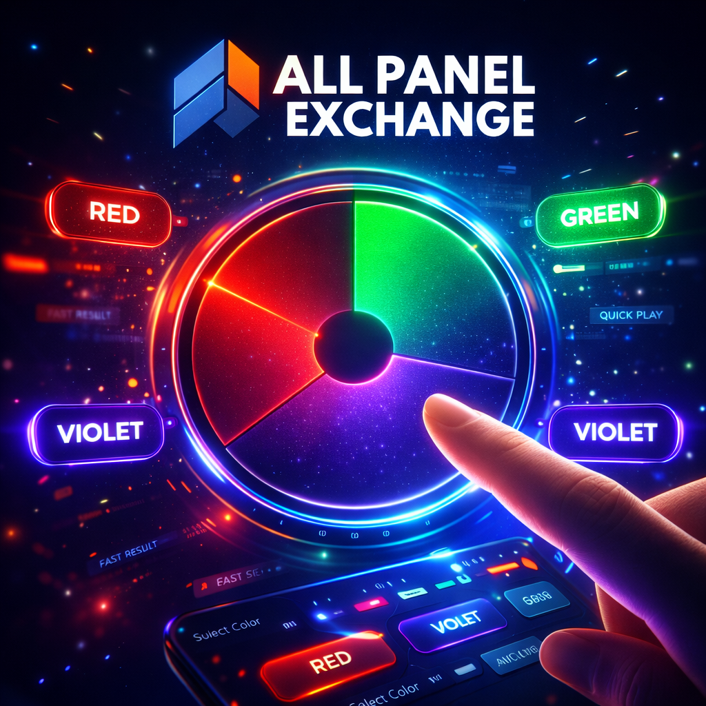 Color prediction game interface on a smartphone screen showing vibrant colored options, real-time results, and a modern online gaming dashboard with user interaction.